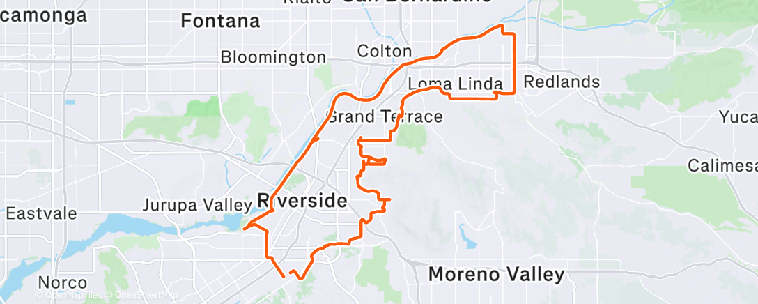 Map of the activity, Lunch Ride