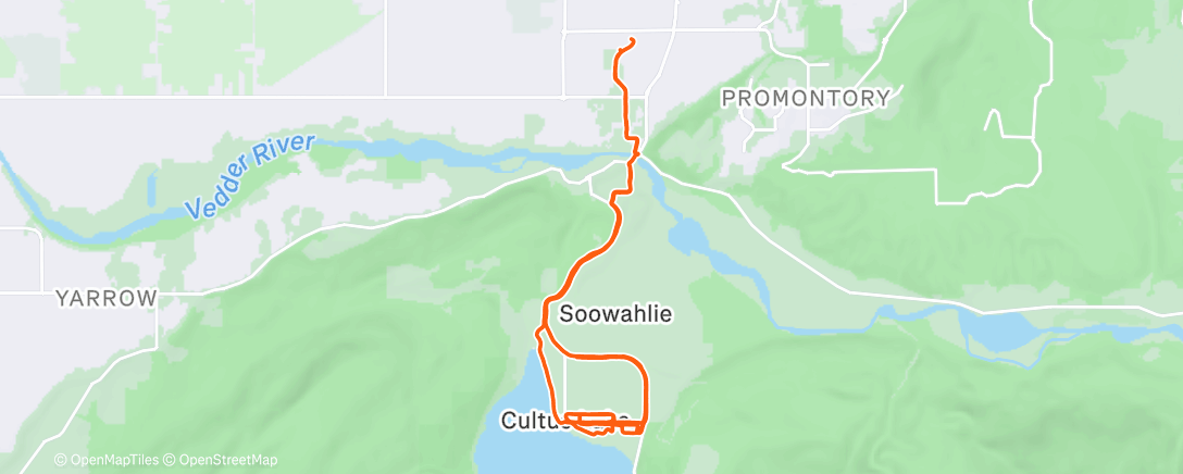 Map of the activity, The cultus "track" workout