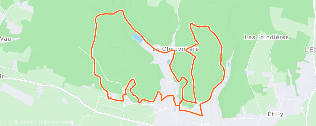 Map of the activity, Trail en soirée