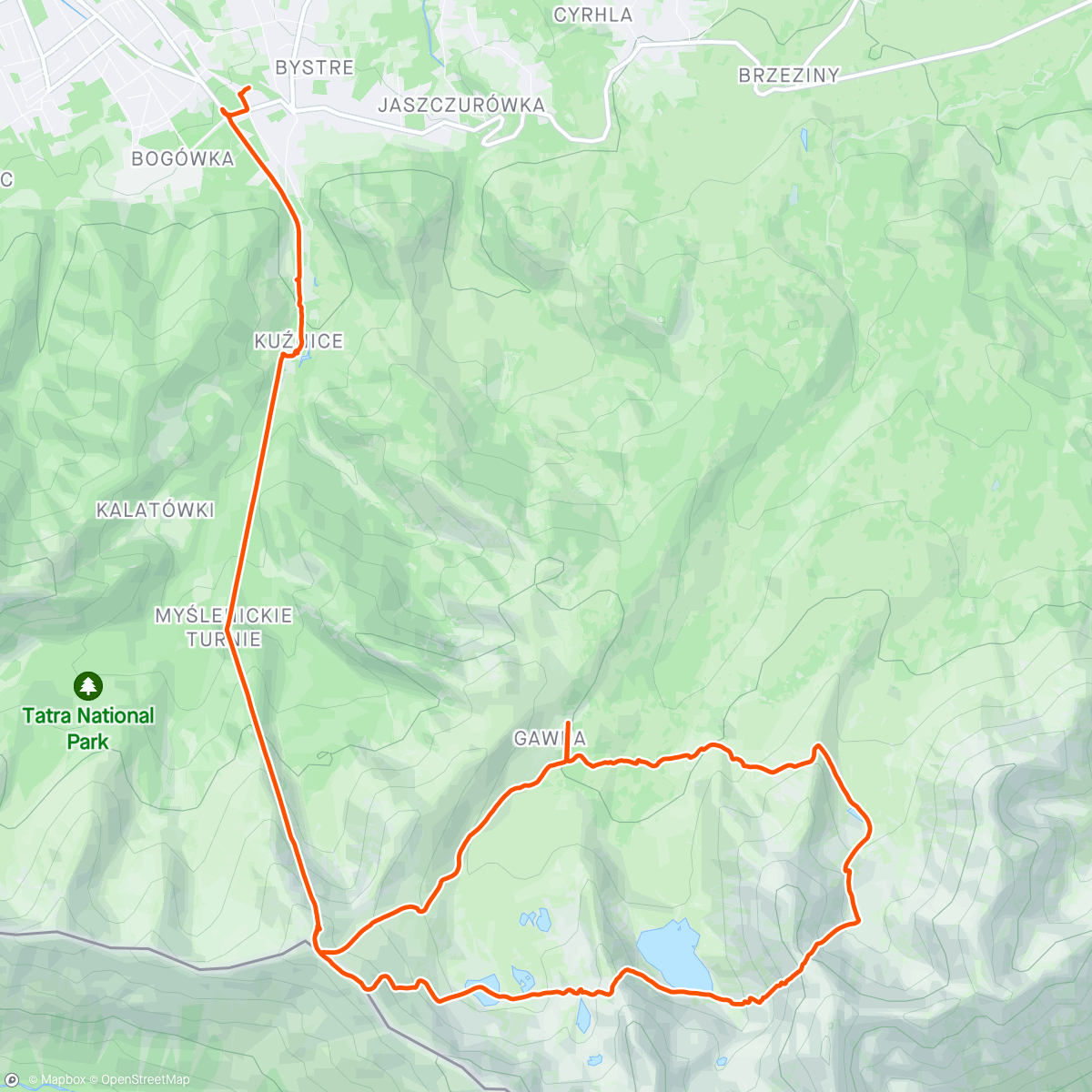 Map of the activity, Backcountry Ski