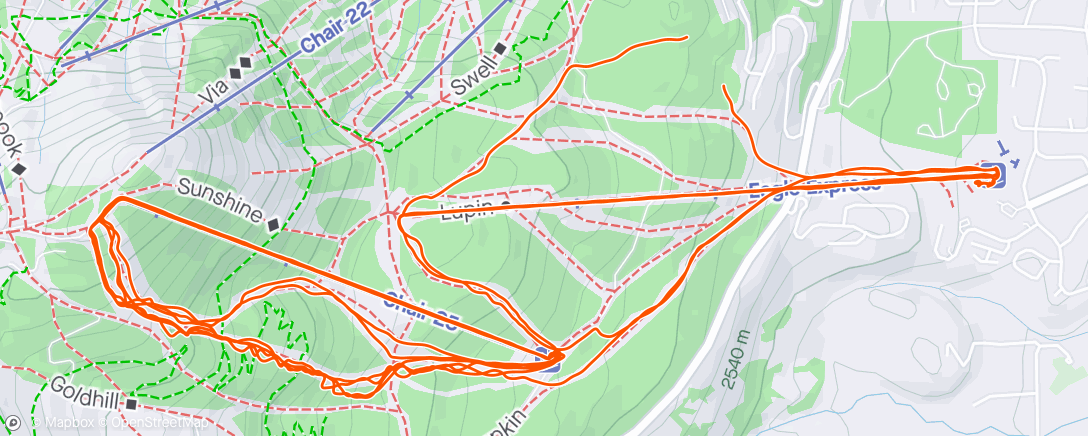 Map of the activity, Half Day at Mammoth