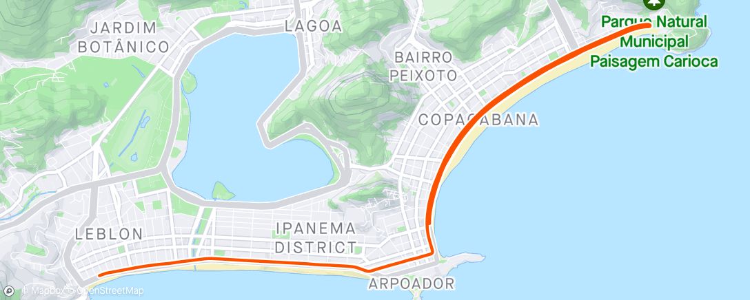 Map of the activity, ROUVY - Rio de Janeiro - Copacabana