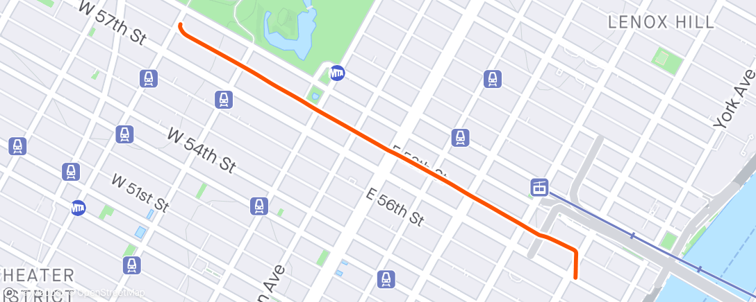 Map of the activity, Citibike Ride from Swim