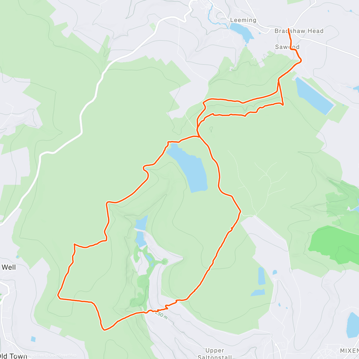 Map of the activity, Oxenhope Nab & High Brown Knoll