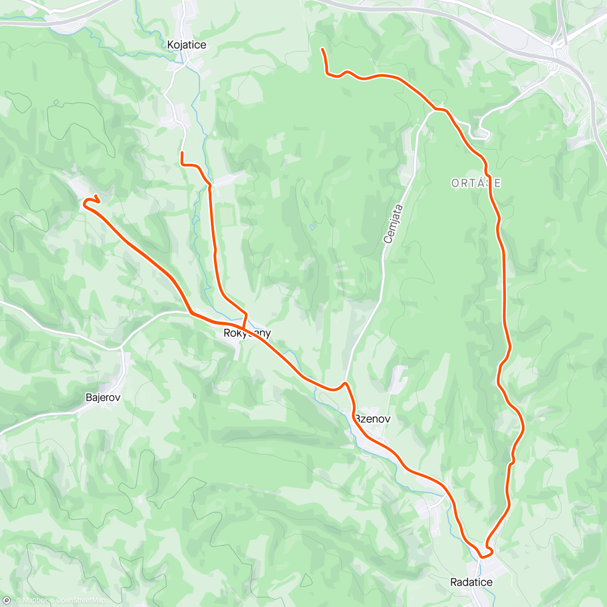 Map of the activity, Radaticky rybník, Brezany