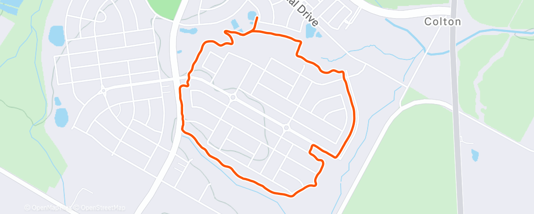 Map of the activity, Afternoon Run