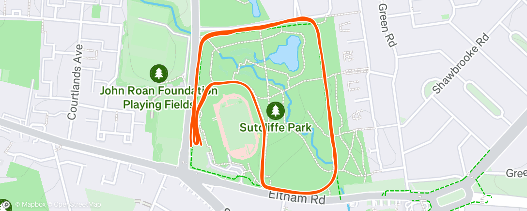 Map of the activity, Morning parkrun