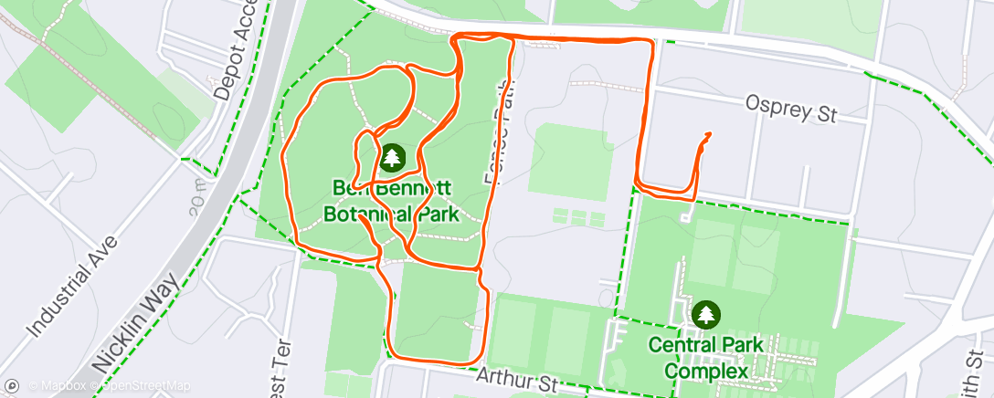 Mapa da atividade, Run walk