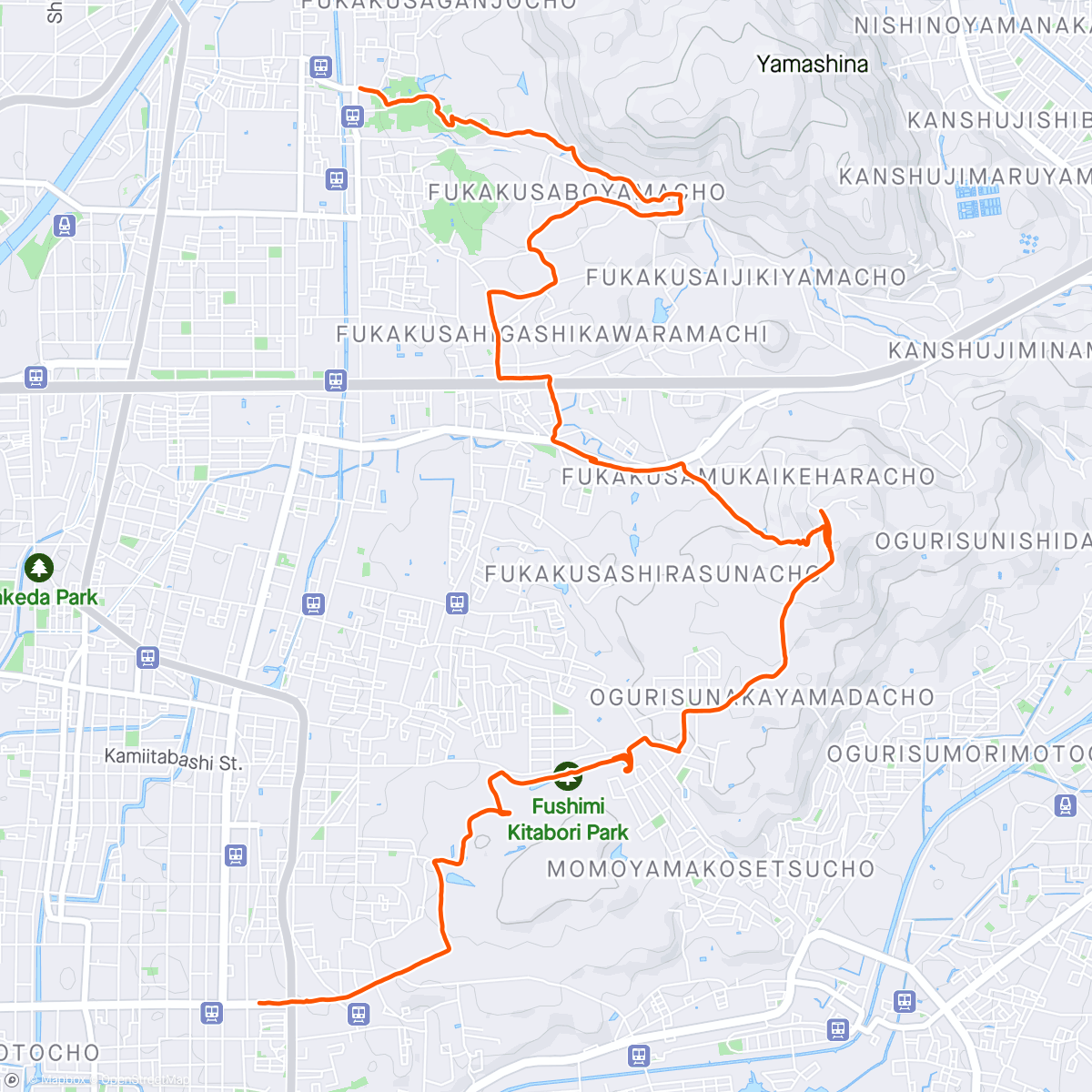 Mapa da atividade, 京都一周トレイル