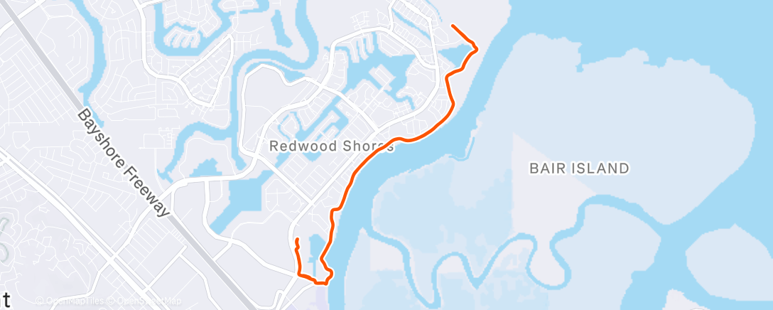 Map of the activity, Evening Run