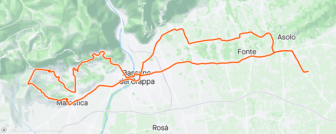 Map of the activity, San Luca, Rosina, Valrovina, Bassano💪