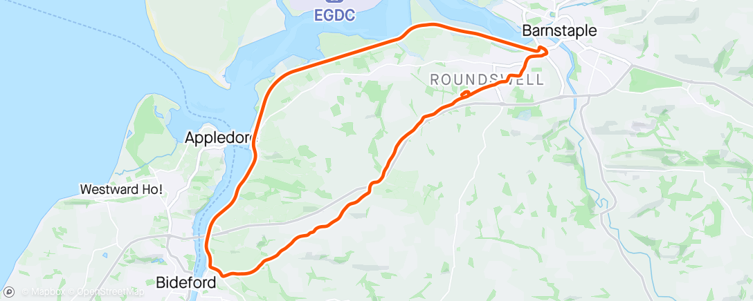 Map of the activity, Morning Ride with the competitors