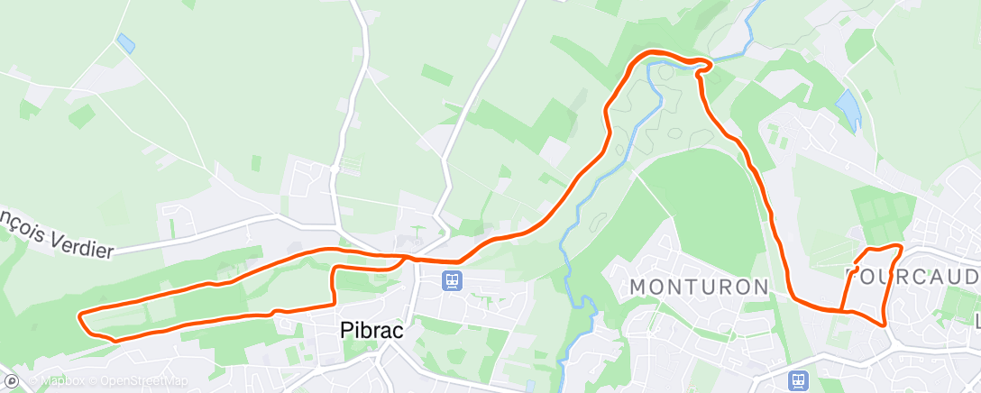 Map of the activity, Course à pied le matin