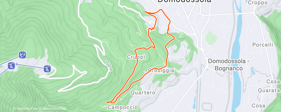 Map of the activity, Corsa mattutina