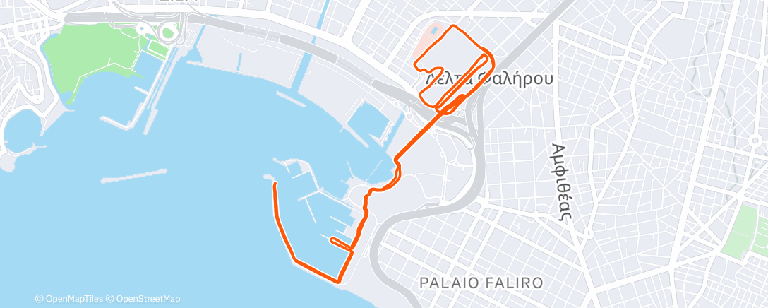 Map of the activity, SNFCC - Μαρίνα Φλοίσβου Night Free Run
