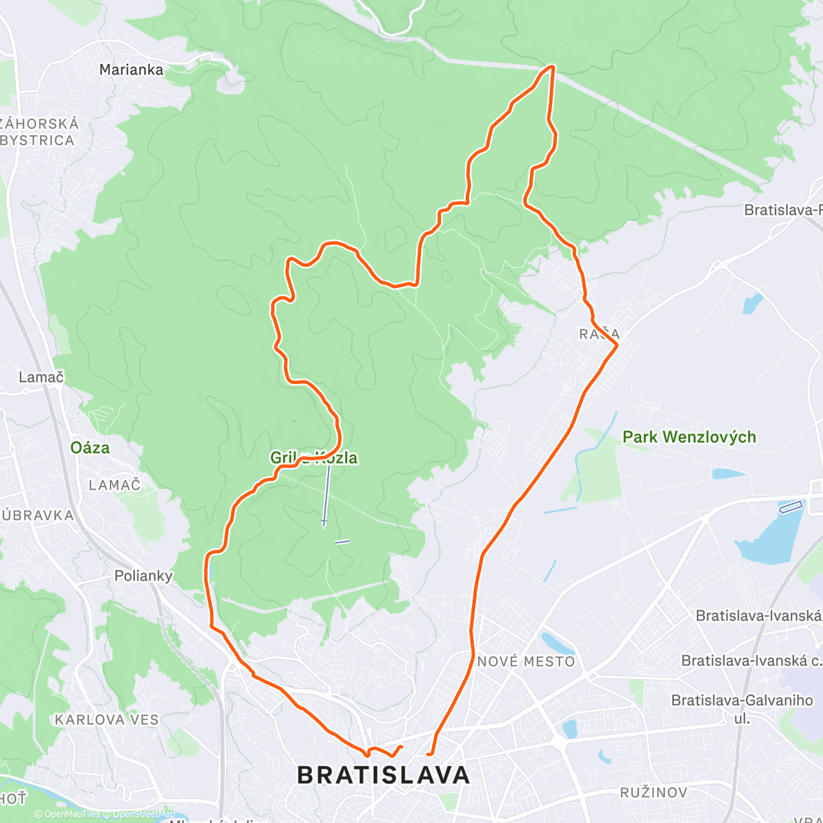 Map of the activity, Afternoon Ride