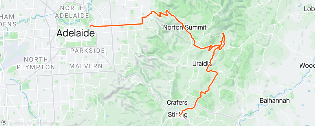 Map of the activity, Afternoon Ride