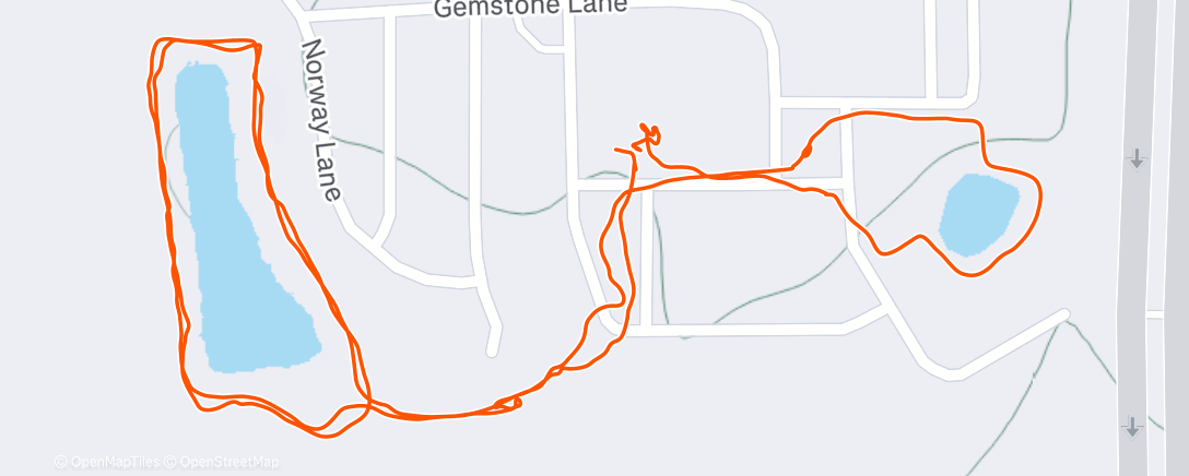 Map of the activity, Afternoon Run