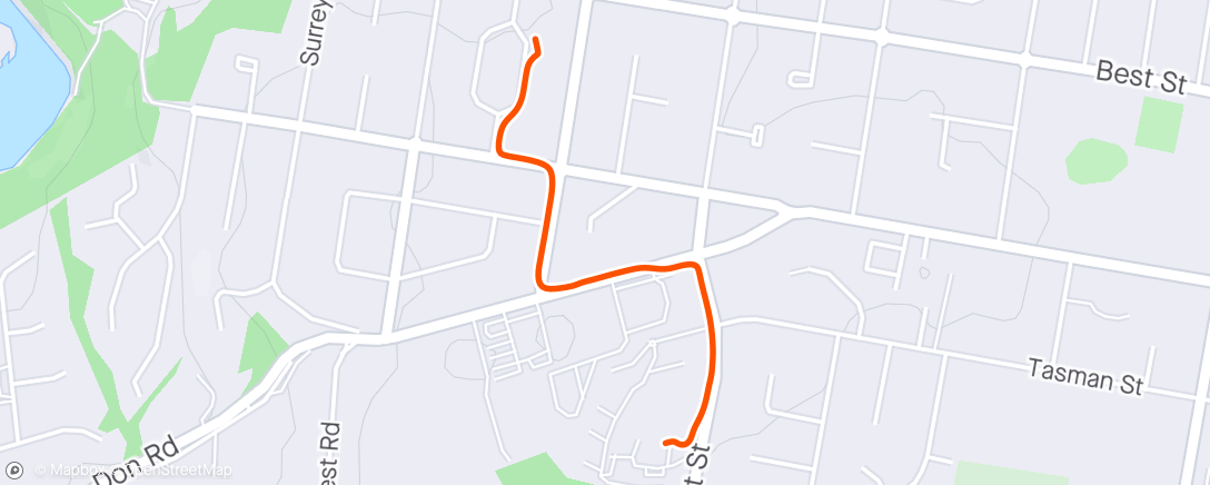 Map of the activity, Evening Walk home from work