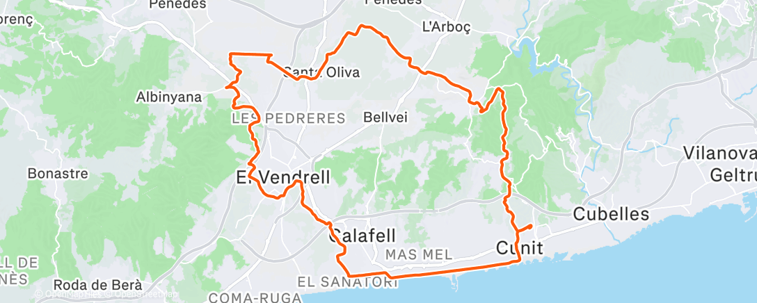 Карта физической активности (Morning Mountain Bike Ride)