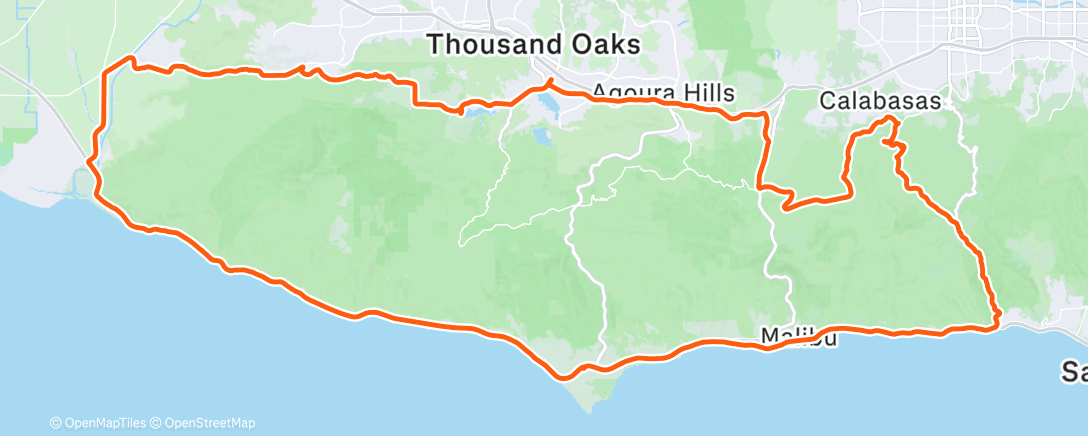 Map of the activity, Lunch Ride