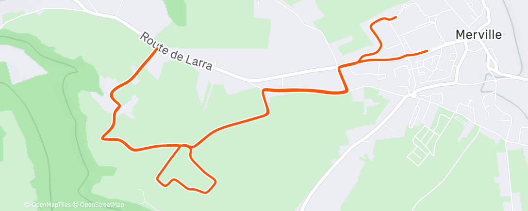 Карта физической активности (Course à pied le midi)