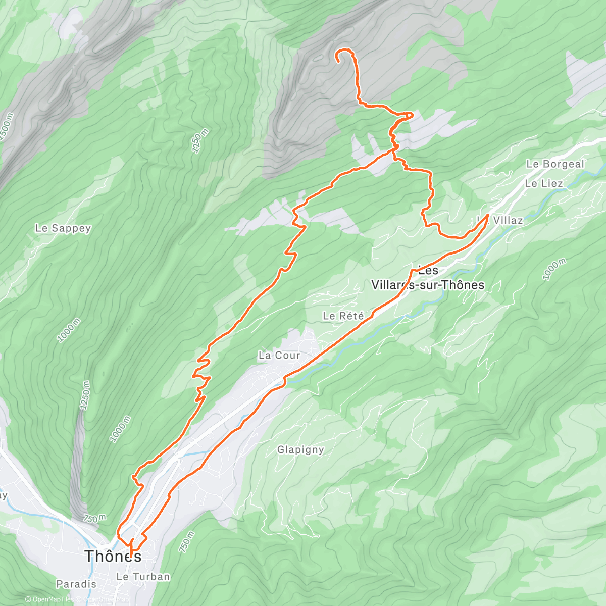Карта физической активности (Seconde tentative Mont Lachat)