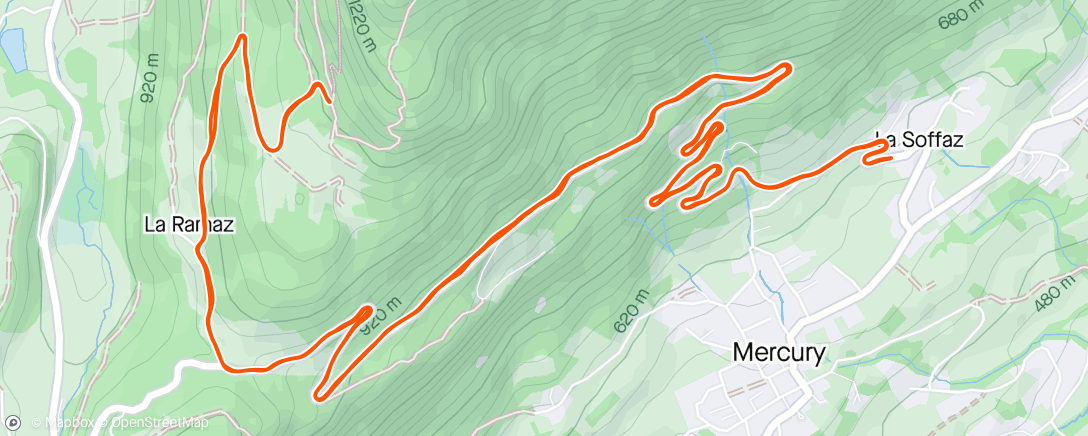 Map of the activity, Trail dans l'après-midi