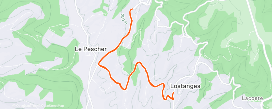 Map of the activity, WU; 5 x 3mins hills (3mins down); CD
