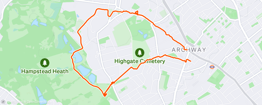 Map of the activity, Evening Walk