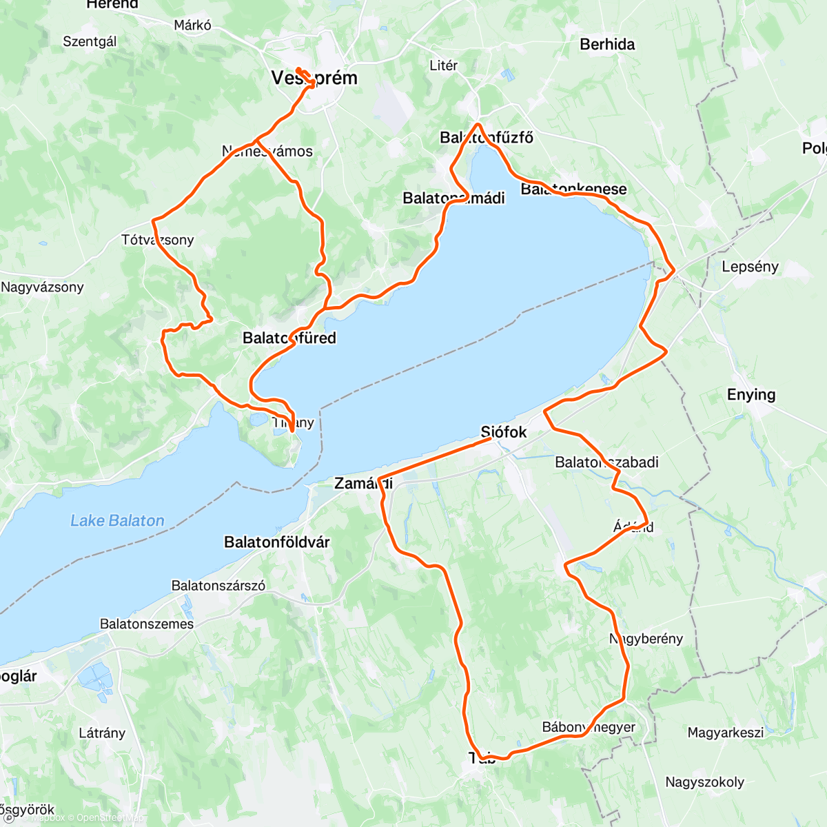Map of the activity, Tour of Hungary day2 p7