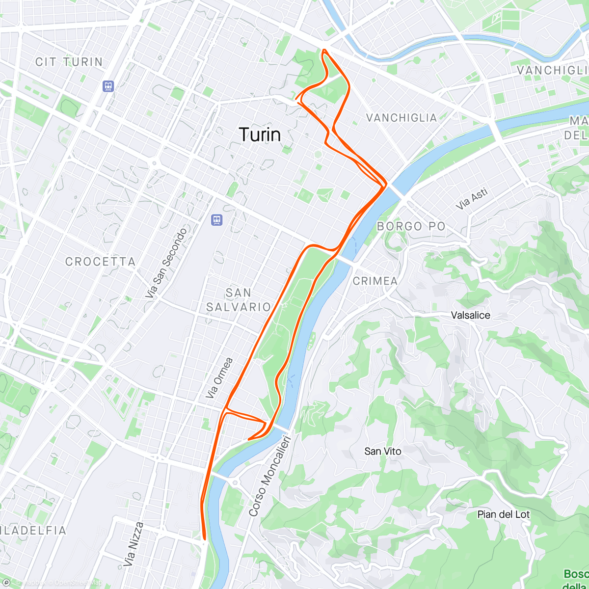 Map of the activity, La Mezza di Torino