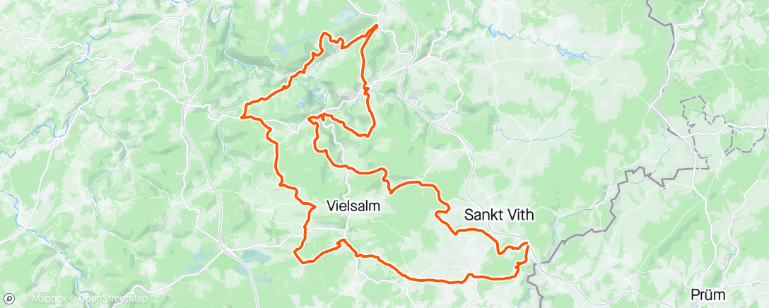 Map of the activity, Ardennenrit richting Stavelot vanuit St Vith