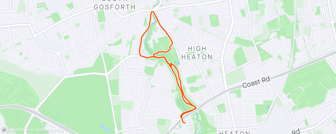 Map of the activity, Evening canter with RB