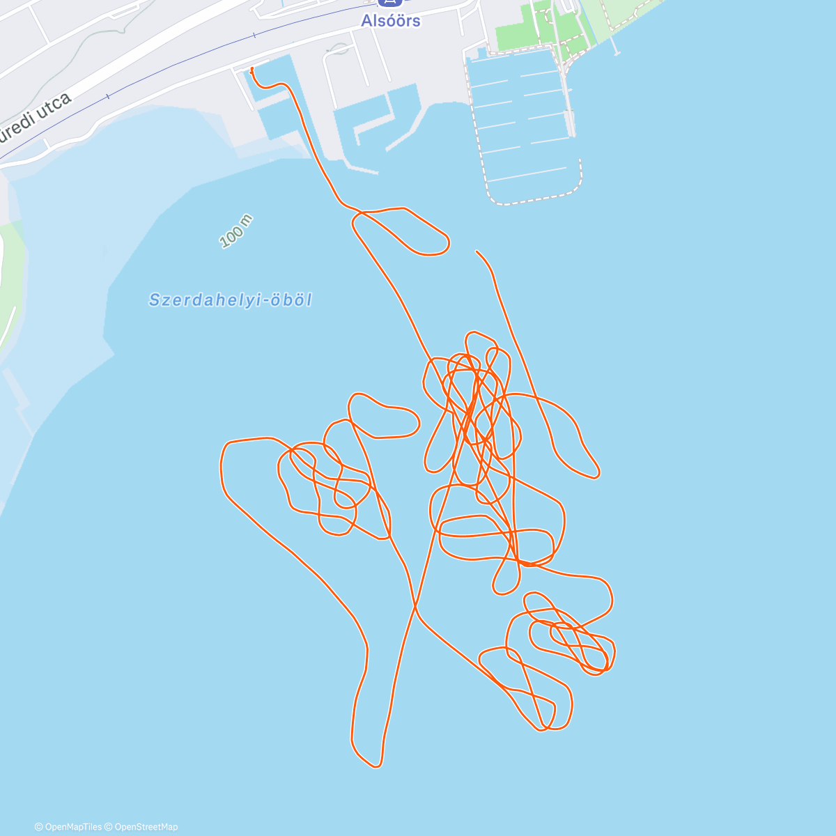 Map of the activity, Vitorlas tanfolyam 2. Nap delutan