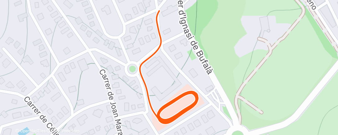 Map of the activity, Carrera de tarde