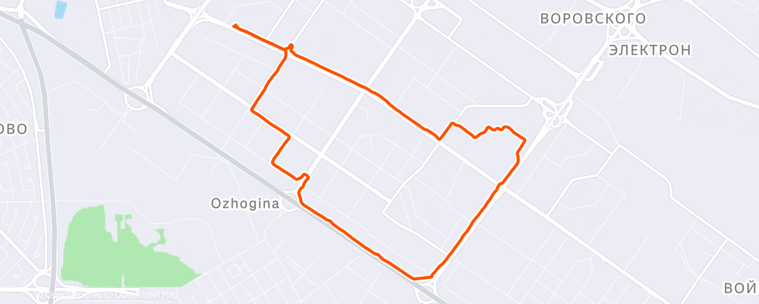 Map of the activity, Evening Run