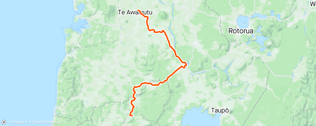 Mapa de la actividad, End of Timber trail to Waikato river trails and home. (Day 2)
