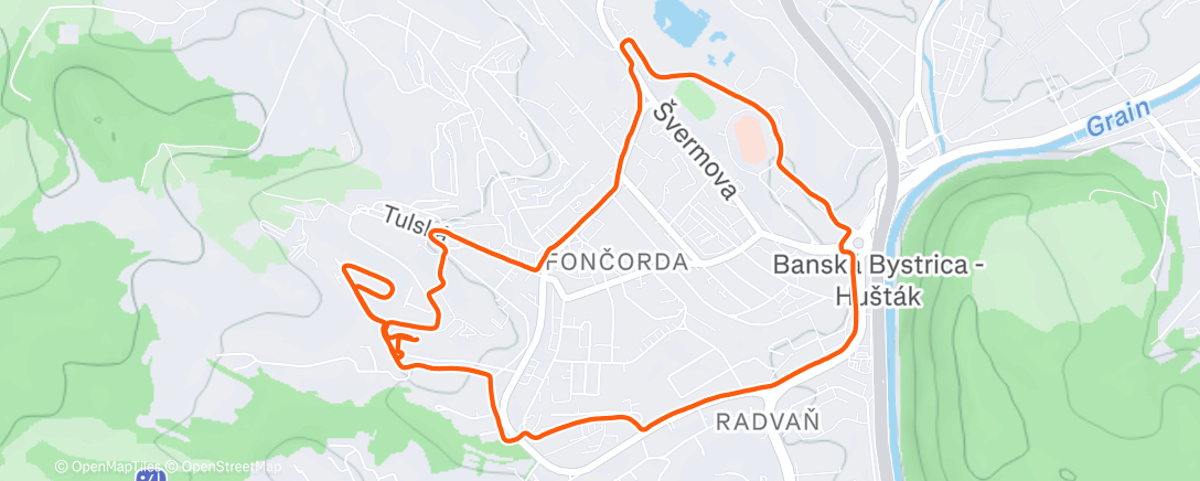 Carte de l'activité Evening Run