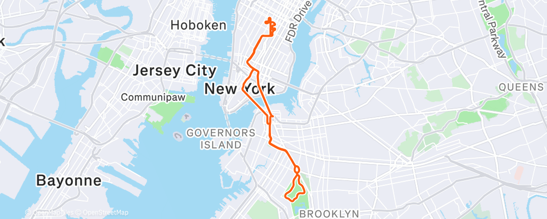 Map of the activity, Zwift - : 2u met 3x 10' over unders on No Sleep Till Brooklyn in New York