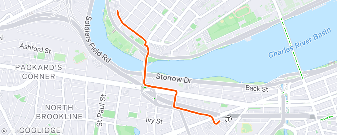 Map of the activity, Afternoon Run