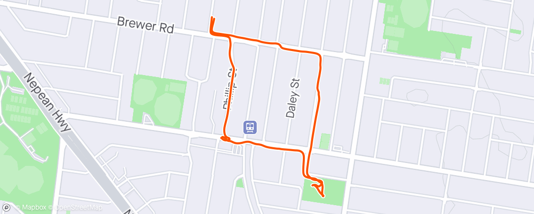 Map of the activity, Afternoon Workout