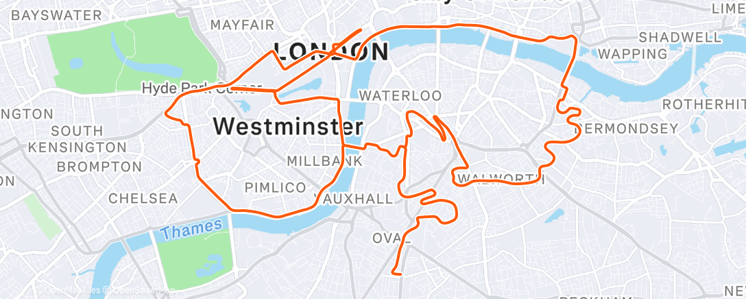 Map of the activity, The Long Ride on Greater London Loop