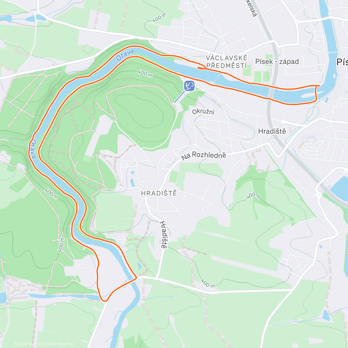 Map of the activity, TT25 Písek