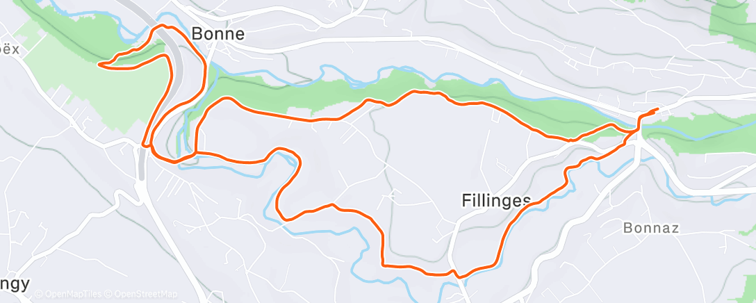 Map of the activity, Afternoon Trail Run
