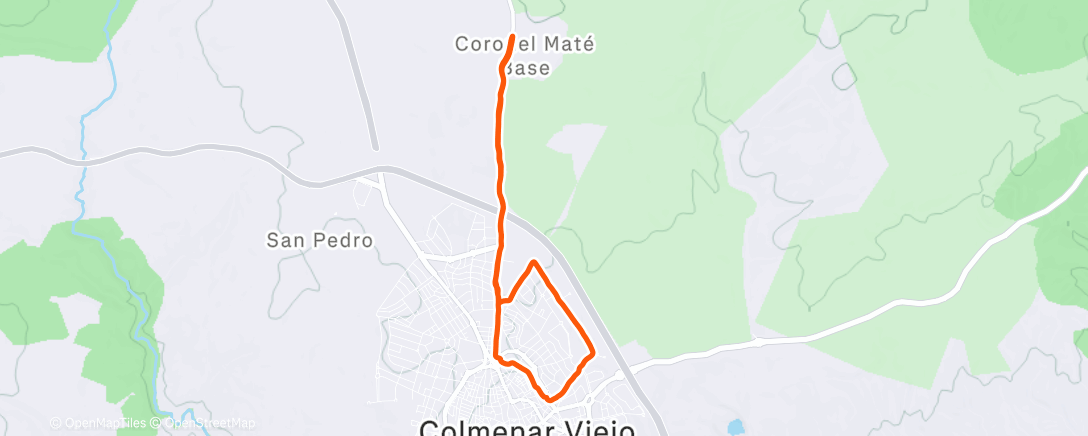Map of the activity, Caminata de tarde