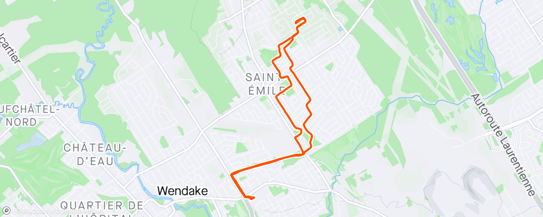 Mapa da atividade, Vélo St-Émile