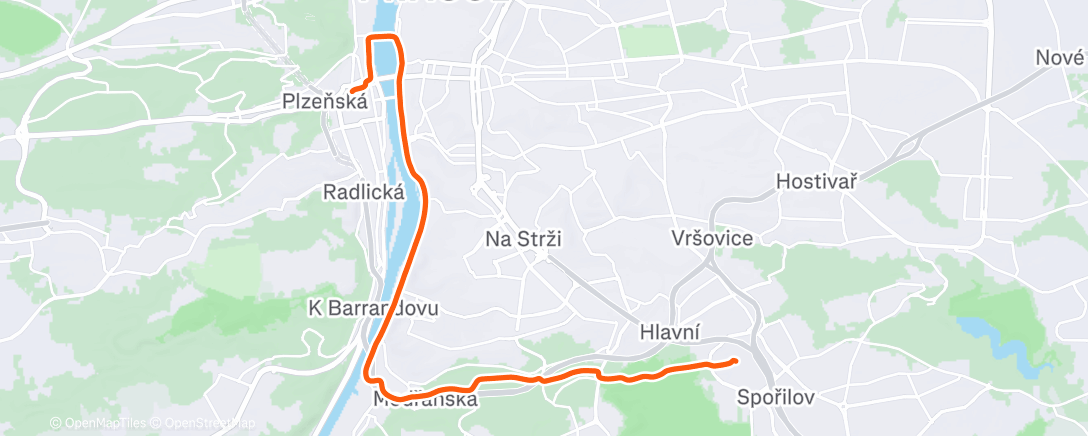 Map of the activity, Evening Run