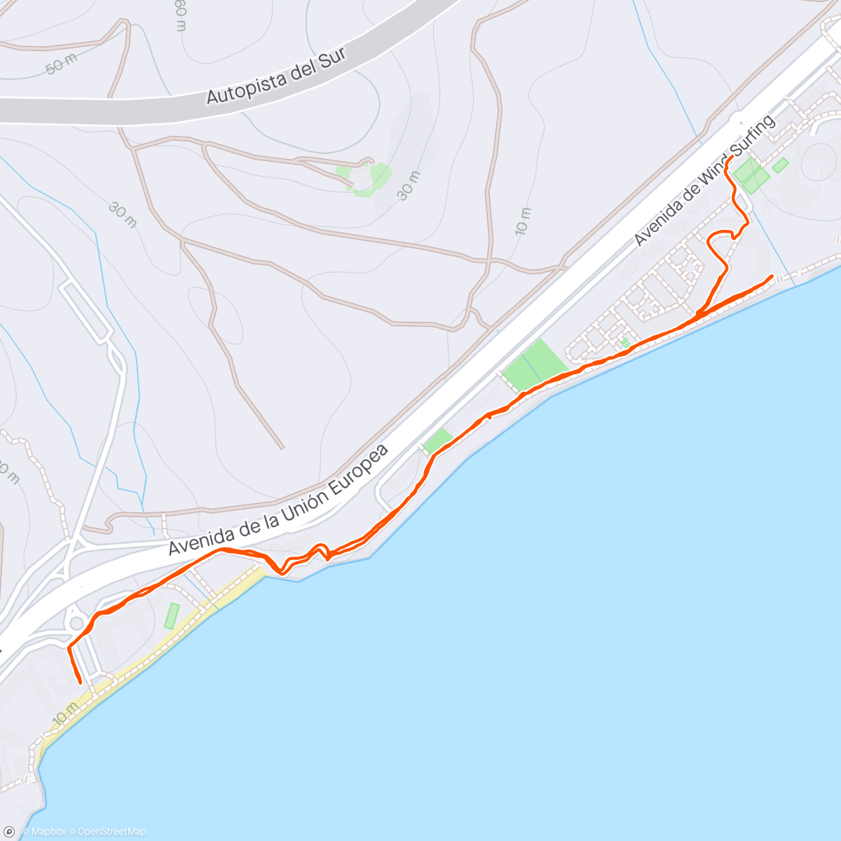 Map of the activity, GC - Ocean route - Flat - Easy