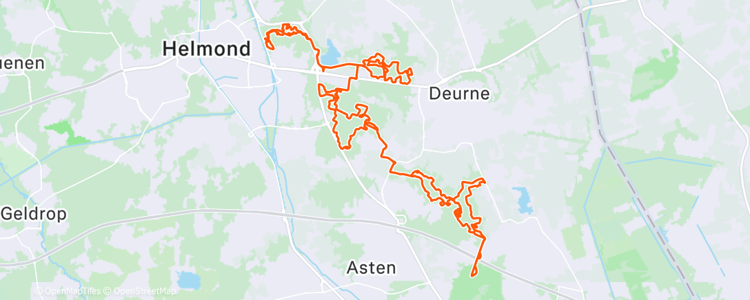 Map of the activity, Ochtendrit op mountainbike